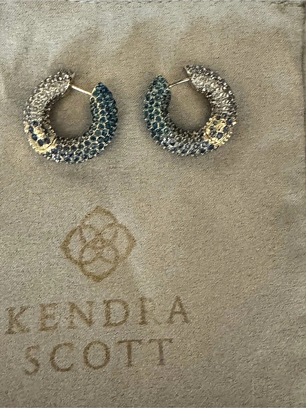 Kendra Scott Hoop Earrings in Blue & gold  Like New